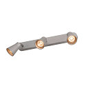 SLV Rampe de projecteurs AVO TRIPLE 3 flammes, rotatif, inclinable GU10 IP20, Gris argent gradable