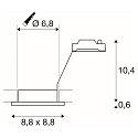 SLV Outdoor Ceiling recessed luminaire DOLIX OUT, GU10, QPAR51, IP65, � 68mm, square, matt chrome