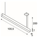 Luminaire � suspension GLENOS 100 Bas, angulaire, court IP20, noir mat gradable