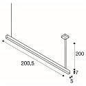 Luminaire � suspension GLENOS 200 Bas, angulaire, langue IP20, noir mat gradable