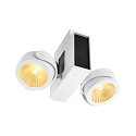 SLV Applique et plafonnier TEC KALU CL DOUBLE PHASE � 2 flammes, pivotant � la cardan IP20, noir, blanche gradable