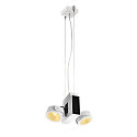 SLV Applique et plafonnier TEC KALU CL DOUBLE PHASE � 2 flammes, pivotant � la cardan IP20, noir, blanche gradable