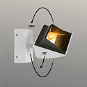 SLV Luminaire mural MERADO FLOOD WL pivotant, rotatif IP 20, blanche gradable
