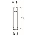 SLV Bollard pole light ROX ACRYL E27, IP44, H 90cm, inox 304