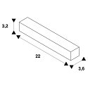 Eutrac Flex coupler for 3-Phase High voltage Track, white
