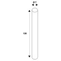 Eutrac EUTRAC Pendant rod 1,2 m fixed for 3-Phase High voltage Track, white