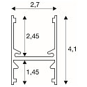 SLV H-PROFILE for LED-Strips bis 16mm width, 200cm, white