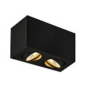 Luminaire de plafond TRILEDO DOUBLE � 2 flammes, pivotant, double, noir