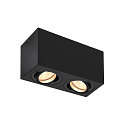 Luminaire de plafond TRILEDO double GU10, noir  gradable