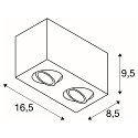 SLV Luminaire de plafond TRILEDO DOUBLE � 2 flammes, pivotant, double, blanche