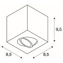 SLV Luminaire de plafond TRILEDO SINGLE forme en d�, pivotant, rotatif GU10 IP20, noir  gradable
