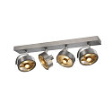 Applique et plafonnier KALU CW QUAD carr� GU10 IP20, aluminium bross� gradable