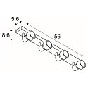 SLV Luminaire mural PURI CW QUAD carr� GU10, blanc mat gradable