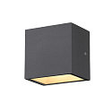 LED Outdoor Wall luminaire SITRA CUBE WL, UP/DOWN, IP44 IK05, 10W 3000K, 2x 560lm 90�, anthracite