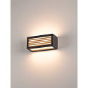 SLV LED Outdoor Wall luminaire BOX-L, IP44 IK05, 19W 3000K 480lm, directly/indirectly, anthracite