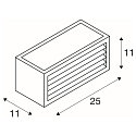 SLV LED Outdoor Wall luminaire BOX-L, IP44 IK05, 19W 3000K 480lm, directly/indirectly, anthracite