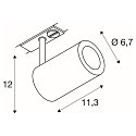 SLV 1-Projecteur monophas� ENOLA B TRACK cylindrique, pivotant � la cardan GU10 IP20, gris argent gradable