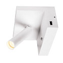SLV Luminaire mural KARPO BEDSIDE avec connexion USB IP 20, blanche gradable
