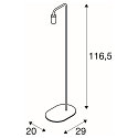 Lampadaire FITU FL avec interrupteur E27 IP20, blanche gradable