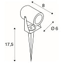 SLV Lampe � piquet de terre LED SPIKE avec prise de courant, r�glable IP55, rouille 