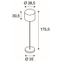 SLV Lampadaire d'ext�rieur ADEGAN MANILA SL E27 IP44, anthrazit, argent