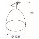 SLV 1-Phase spot PARA CONE 14 QPAR51, GU10, incl. 1-Phase adaptor, copper/white