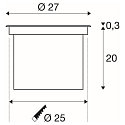 SLV Projecteur encastr� DASAR 270 LED rayonnement sym�trique IP65 / IP67, acier inoxydable, noir 