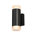 SLV Luminaire mural ASTINA haut bas, cylindrique, avec diffuseur GU10 IP20, noir gradable