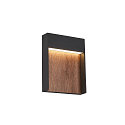 SLV Luminaire mural d'ext�rieur FLATT angulaire, CCT Switch, commutable IP65, anthrazit, marron, bois 