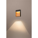 SLV Luminaire mural d'ext�rieur FLATT angulaire, CCT Switch, commutable IP65, anthrazit, marron, bois 