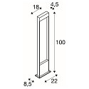 SLV LED Outdoor luminaire FLATT POLE LED Floor lamp, 9,7W, 3000/4000K, 400lm, IP65, 100cm, anthracite/brown