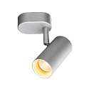 SLV Luminaire de plafond NOBILO I LED � 1 flamme, cylindrique, pivotant � la cardan, gris argent gradable
