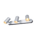SLV Luminaire de plafond NOBILO III LED rotatif, dimmable, inclinable, gris argent gradable