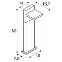SLV LED Outdoor luminaire ABRIDOR POLE LED Floor lamp, 14W, 3000/4000K, 750lm, IP55, anthracite, 60cm
