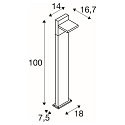 SLV Luminaire d'all�es ABRIDOR POLE 100 pivotant, CCT Switch, commutable IP55, anthrazit 