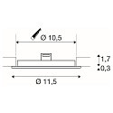 LED Ceiling recessed luminaire SENSER 12 LED, round, 470lm, IP20, white, 3000K