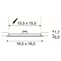 LED Ceiling recessed luminaire SENSER 18 LED, square, 820lm, IP20, white, 3000K