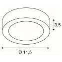 SLV LED Wall / Ceiling luminaire SENSER 12 CW, round, IP20, white, 8,2W, 3000K, 480lm