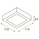 SLV LED Wall / Ceiling luminaire SENSER 12 CW, square, IP20, white, 8,2W, 3000K, 480lm