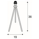 Lampe de table FENDA II TRIPOD BASIS avec interrupteur, sans abat-jour E27 IP20, noir 