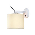 SLV Wall luminaire FENDA, E27 max. 25W, with switch, rotating + swiveling, shade excl., white / chrome