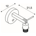 SLV Wall luminaire FENDA, E27 max. 25W, with switch, rotating + swiveling, shade excl., white / chrome