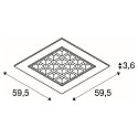 LED Ceiling recessed luminaire LED PAVONO 600x600, 100�, UGR 16, white, 3000K, 3200lm