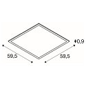 Plafonnier encastr� LED PANEL 600x600 pour VDU, carr� IP20, blanche 