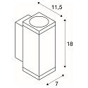 Premium-LED Outdoor Wall luminaire ENOLA SQUARE UP/DOWN CCT, IP65 IK02, S-size, 7W 3000 / 4000K 570 / 640lm 30�, CRi>90