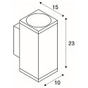 SLV Luminaire mural d'ext�rieur ENOLA SQUARE UP/DOWN CCT IP 65, anthrazit, transparent 