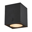 Premium-LED Outdoor Ceiling luminaire ENOLA SQUARE CCT, IP65 IK02, M-size, 10W 3000 / 4000K 700 / 800lm 38�, CRi>90, anthracite