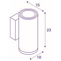 Luminaire mural d�ext�rieur ENOLA ROUND UP/DOWN CCT - M haut bas, CCT Switch, m�dium IP65, anthrazit 