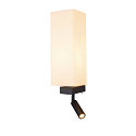 Luminaire mural QUADRASS SPOT avec spot LED E27, laiteux, noir 