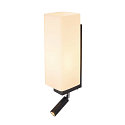 Luminaire mural QUADRASS SPOT avec spot LED E27, laiteux, noir 